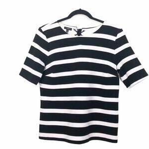 Talbots Boxy MP Tie Back Nautical 1/4 Sleeve Top
